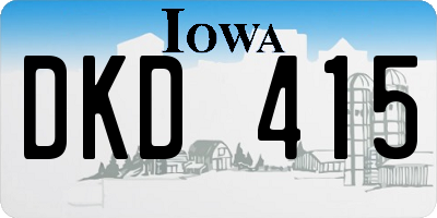 IA license plate DKD415