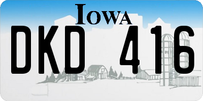IA license plate DKD416