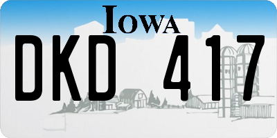 IA license plate DKD417
