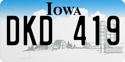 IA license plate DKD419