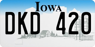 IA license plate DKD420