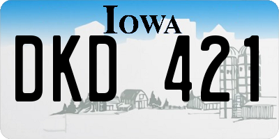 IA license plate DKD421