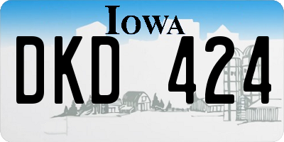 IA license plate DKD424