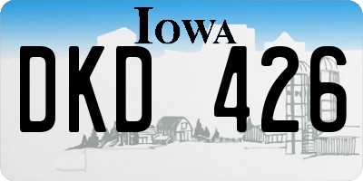 IA license plate DKD426