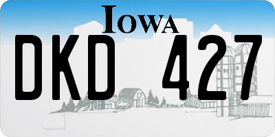 IA license plate DKD427