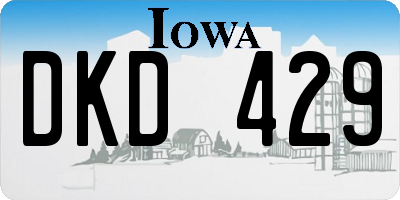 IA license plate DKD429