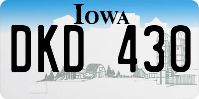 IA license plate DKD430