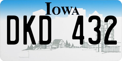IA license plate DKD432