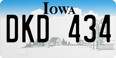 IA license plate DKD434