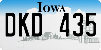 IA license plate DKD435