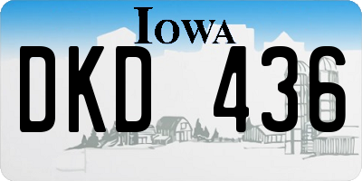 IA license plate DKD436