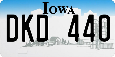 IA license plate DKD440