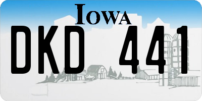 IA license plate DKD441