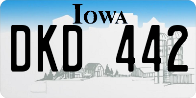 IA license plate DKD442