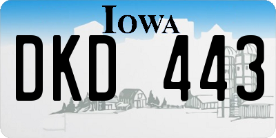 IA license plate DKD443