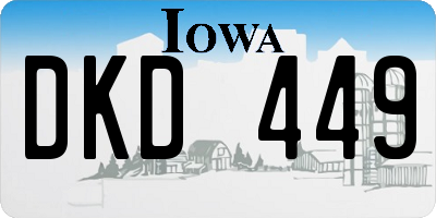IA license plate DKD449