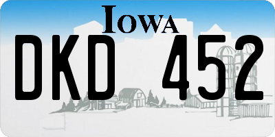 IA license plate DKD452