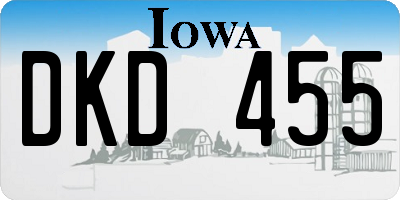 IA license plate DKD455