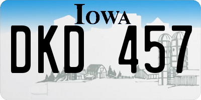 IA license plate DKD457