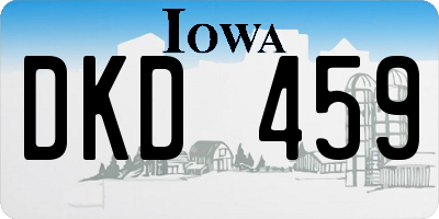 IA license plate DKD459