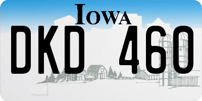 IA license plate DKD460