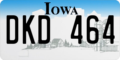 IA license plate DKD464