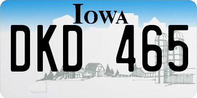 IA license plate DKD465