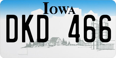 IA license plate DKD466