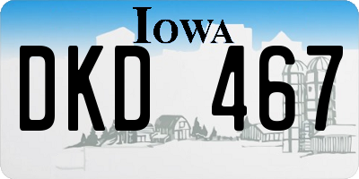 IA license plate DKD467