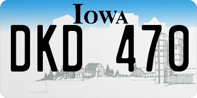 IA license plate DKD470