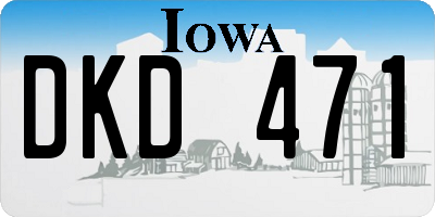 IA license plate DKD471