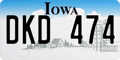 IA license plate DKD474