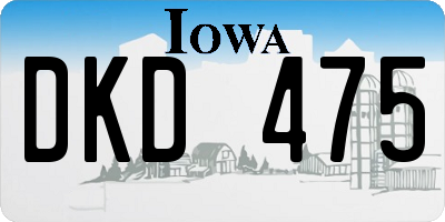 IA license plate DKD475