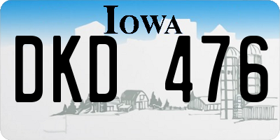 IA license plate DKD476