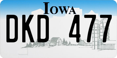 IA license plate DKD477