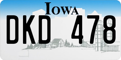 IA license plate DKD478