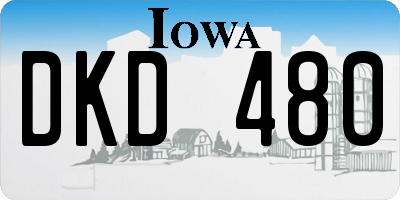 IA license plate DKD480