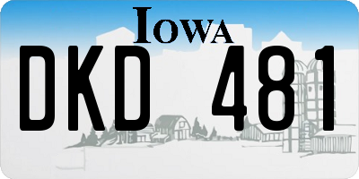 IA license plate DKD481