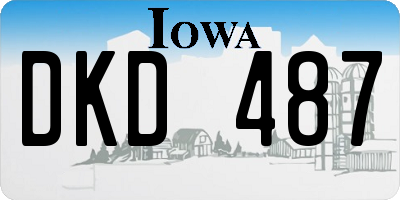 IA license plate DKD487