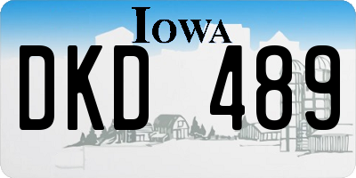 IA license plate DKD489