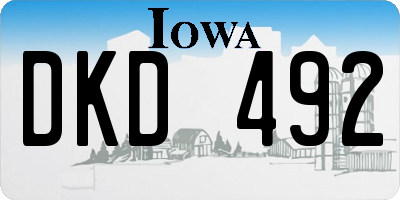 IA license plate DKD492
