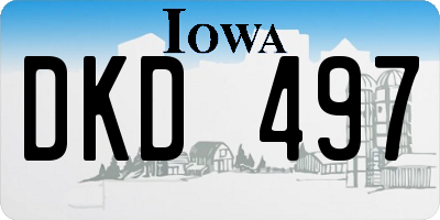 IA license plate DKD497