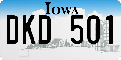 IA license plate DKD501