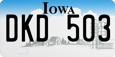 IA license plate DKD503