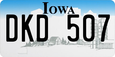 IA license plate DKD507