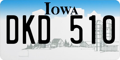IA license plate DKD510