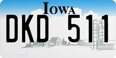 IA license plate DKD511