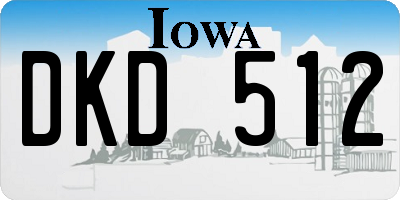 IA license plate DKD512