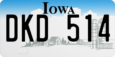 IA license plate DKD514