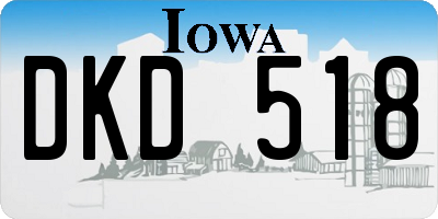 IA license plate DKD518